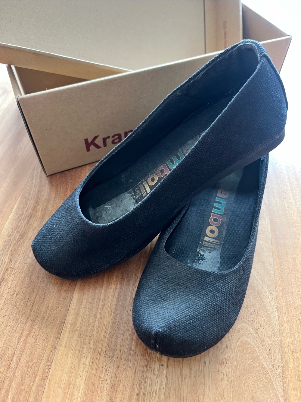 Rare Danish cloth women’s black flats, size 36 or 6, to wear/craft upcycle reuse
